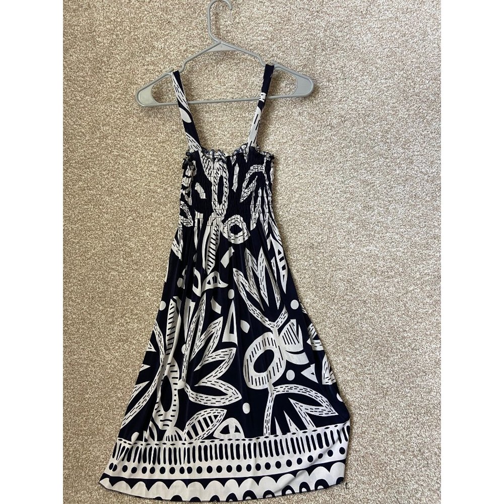 ACE Fashion Juniors Kids Blue Stretch Paisley Floral Sleeveless Dress Size Large